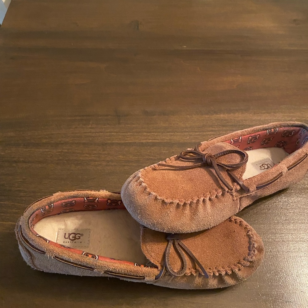 UGG Brown Suede Loafers with Moccasin Design